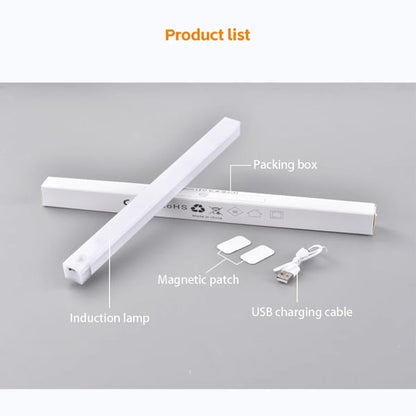 💡Wireless Motion Sensor LED Light Bar - Rechargeable & Magnetic Under Cabinet Lighting - Ultra-Thin Stick-on Night Light for Kitchen, Wardrobe, Stairs & Hallway (No Drilling Required)